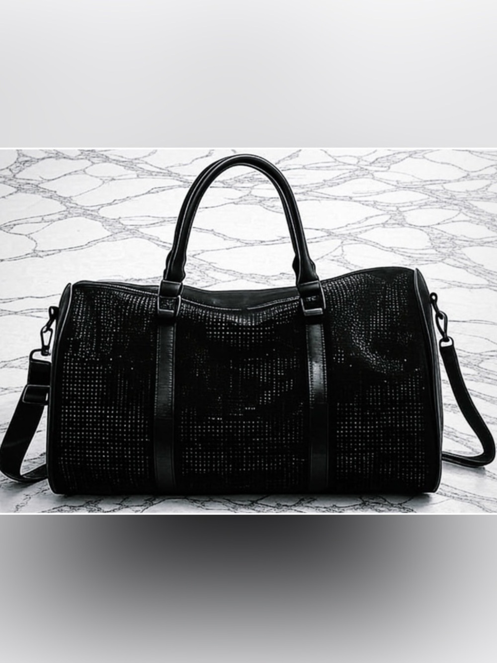 Black Embellished Tote Bag